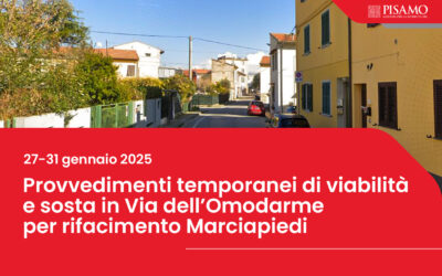 Provvedimenti temporanei di viabilità e sosta in via Dell’Omodarme per rifacimento marciapiedi