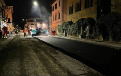 Lavori notturni in via Garibaldi