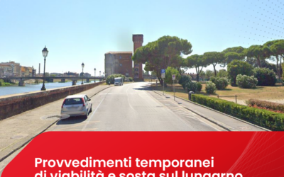 Provvedimenti temporanei di viabilità e sosta sul lungarno Simonelli per lavori di asfaltatura dal 7/04/2025 al 8/04/2025