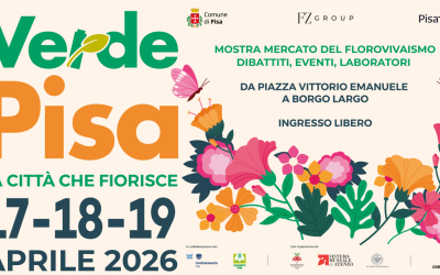 “VerdePisa”: dal 17 al 19 aprile mostra mercato del florovivaismo nel centro storico. Incontri, eventi, laboratori e allestimenti iconici animeranno la città