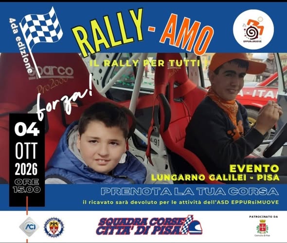 “Rally-Amo 2026”: la manifestazione di auto da corsa a scopo benefico